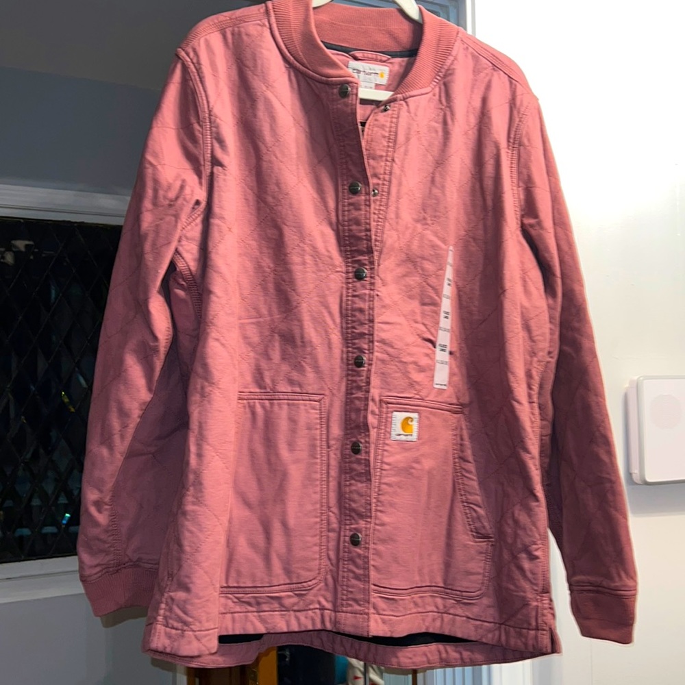 NWT CARHARTT quilted canvas SHIRT JAC XL (16/18) seasonal item fleece lined